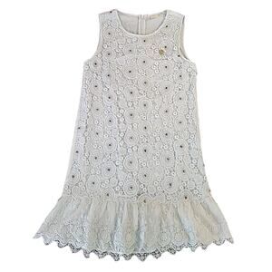 VTG Guess Jeans Girls Dress – White Embroidered Boho Western Sz 14